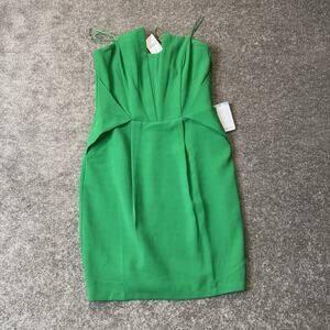 Adelyne Rae Green Strapless Mini Sheath Bodice Boning‎ Size Medium Spring/Summer